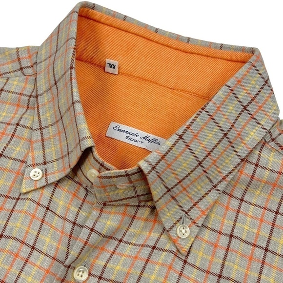 Emanuele Maffeis Sport Men's Long Sleeve Plaid Button Down Shirt XXL - Picture 1 of 9